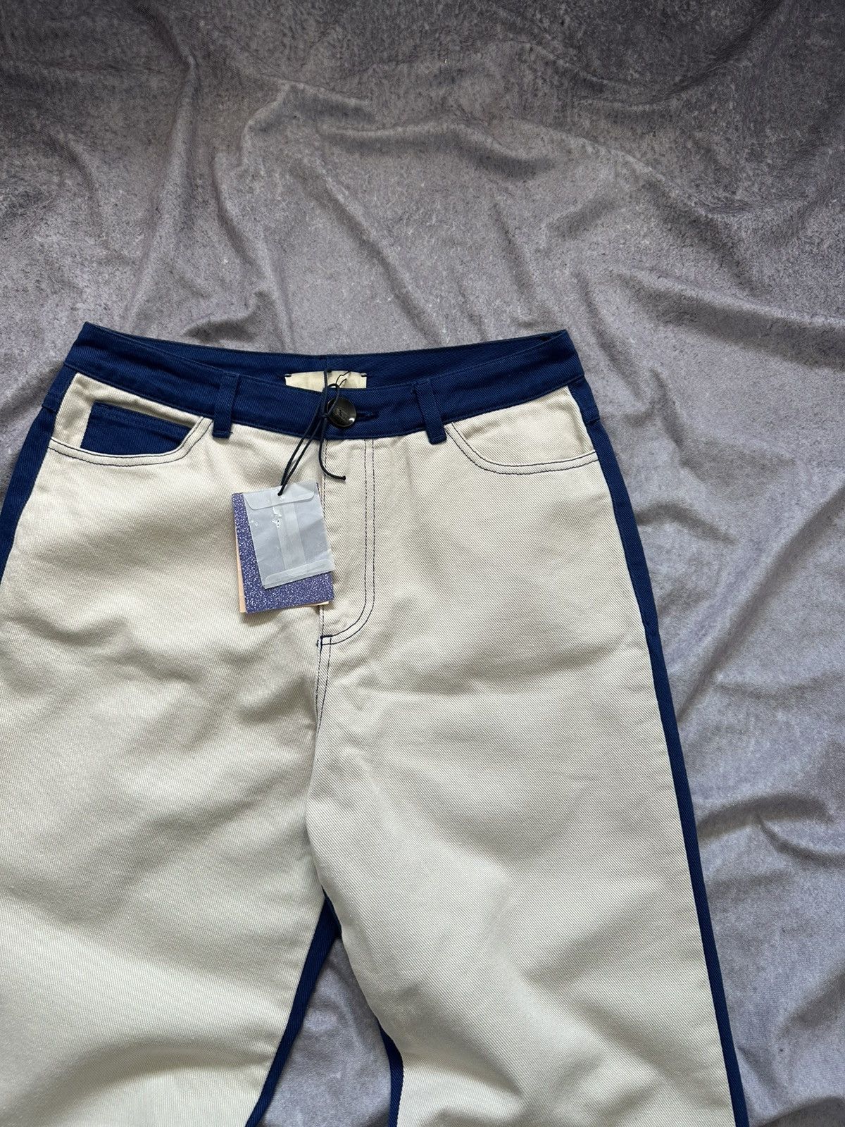 Paloma Wool Paloma Wool Dax Pant EU38 Cream Blue Straight High Waist Size 26" / US 2 / IT 38 - 6 Thumbnail