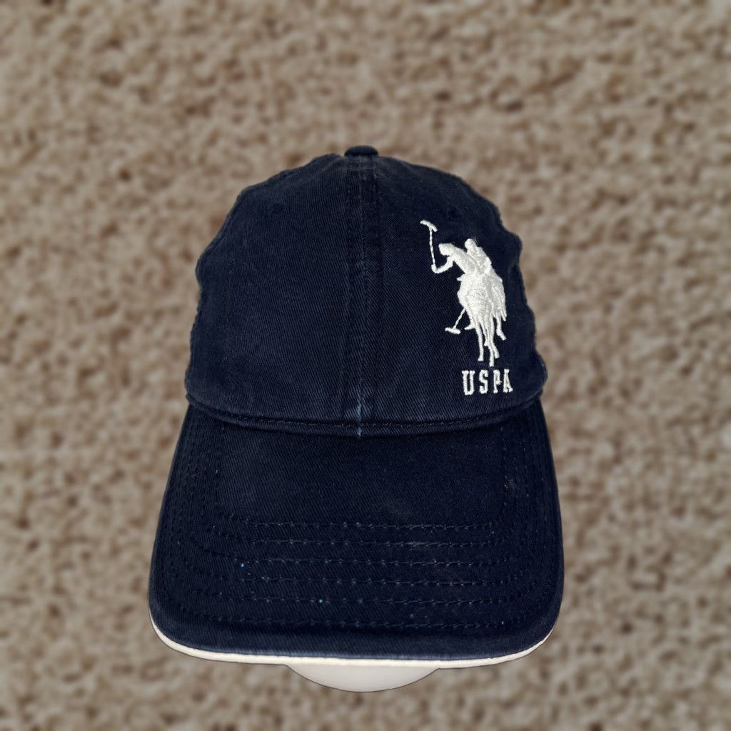 Vintage US Polo Assn Hat Cap Strap Back Adult Blue Pony 100% Cotton Twill Golf Logo Golfer Mens Size US M / EU 48-50 / 2 - 1 Thumbnail