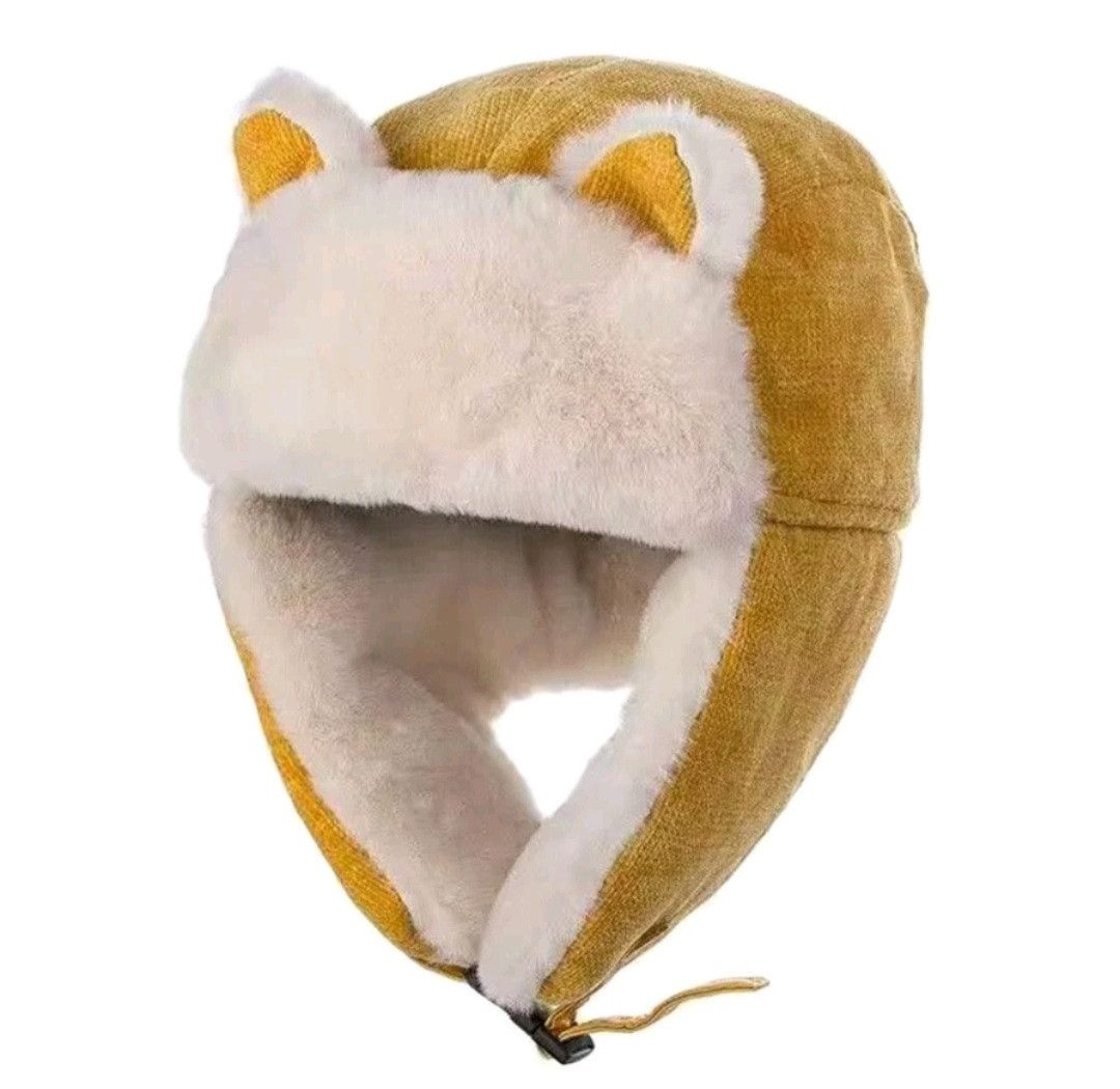 PPFM 💥Cat style yellow colour protection winter hat Size ONE SIZE - 2 Thumbnail