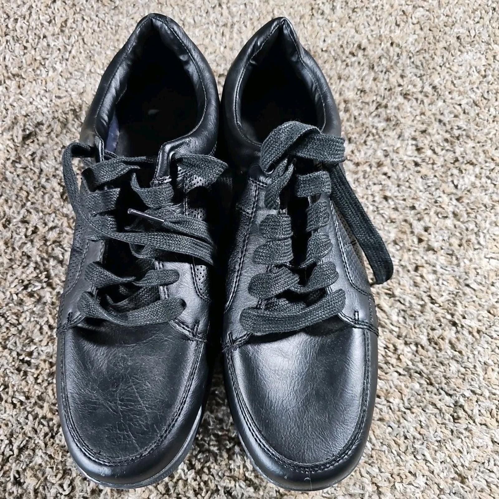 Mossimo Mossimo Supply Black Low Top Leather Shoes 10.5 Size US 10.5 / EU 43-44 - 2 Thumbnail