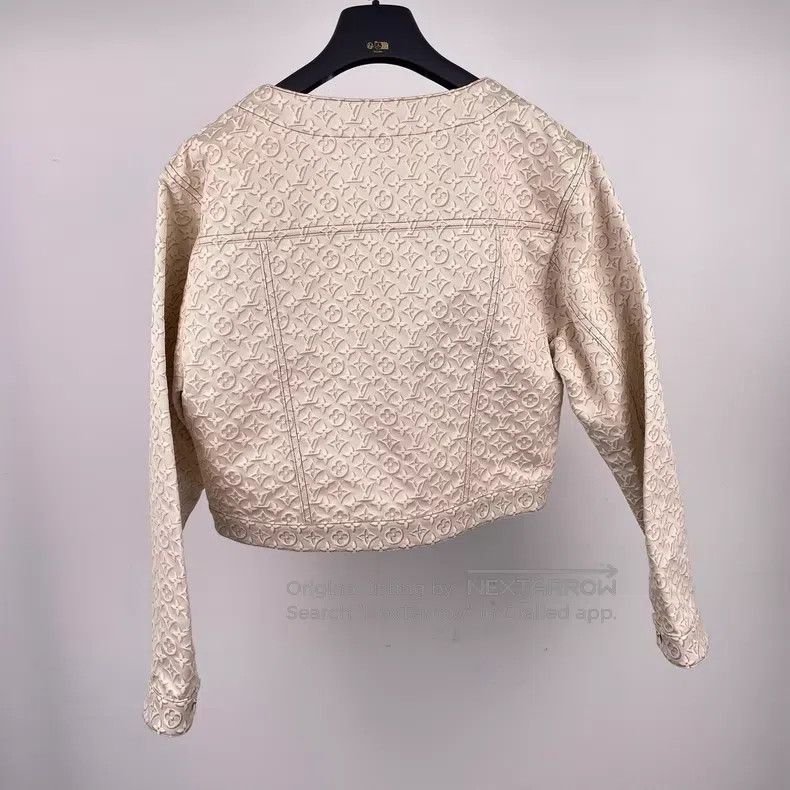 Louis Vuitton Louis Vuitton 26 SS Beige 3D Printed Denim Jacket Size XS / US 0-2 / IT 36-38 - 2 Thumbnail