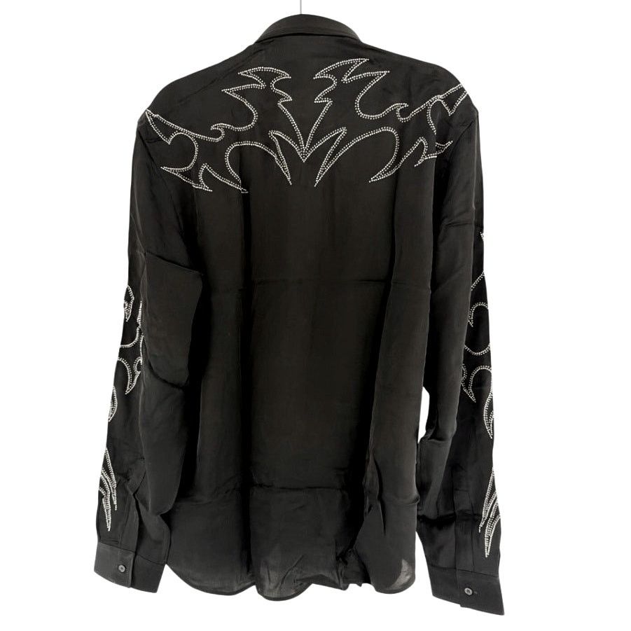 Philipp Plein Philipp Plein Men's Black Embellished Texas Shirt Size L Size US L / EU 52-54 / 3 - 7 Thumbnail
