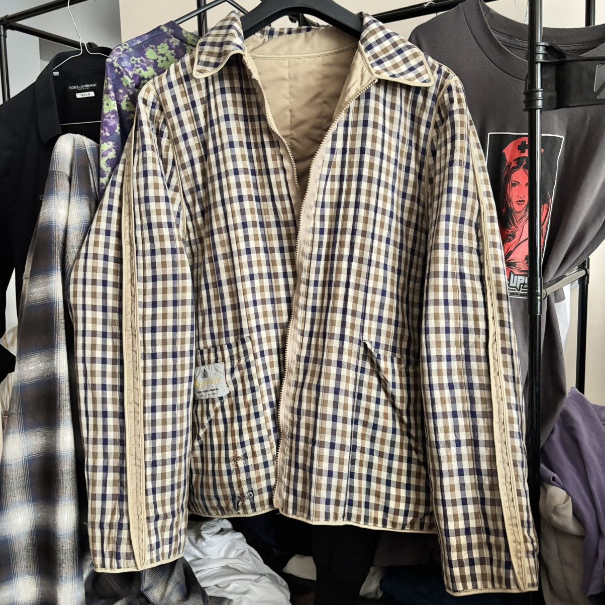 Vintage Vintage Archive Aquascutum Quilted Check Jacket – Reversible Size US L / EU 52-54 / 3 - 1 Thumbnail