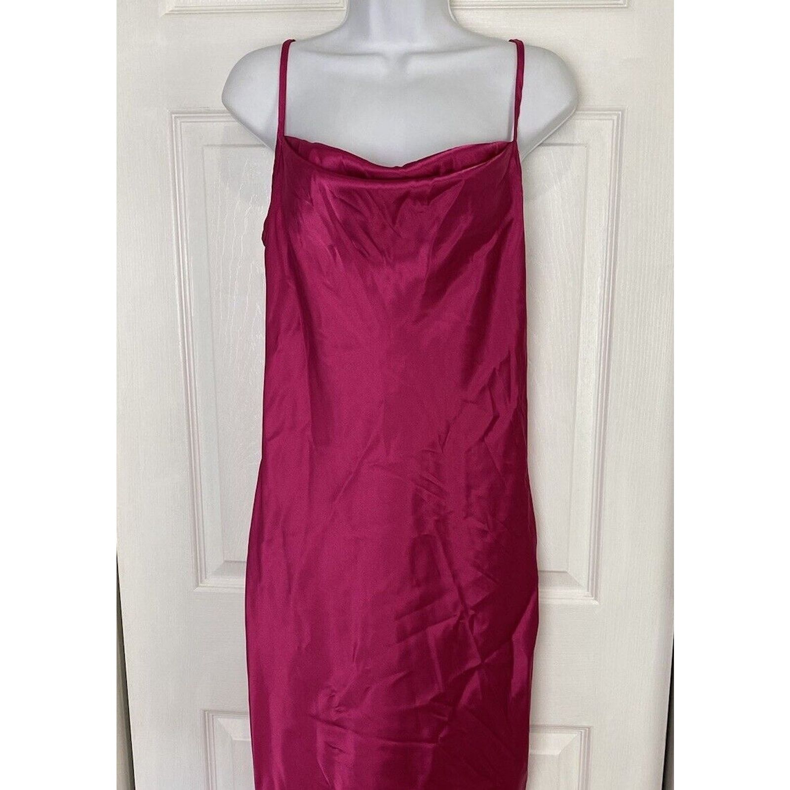 Bebe NWT BEBE Pink Slip Cowl Neck Adjustable Strap Midi Dress Size M / US 6-8 / IT 42-44 - 1 Thumbnail