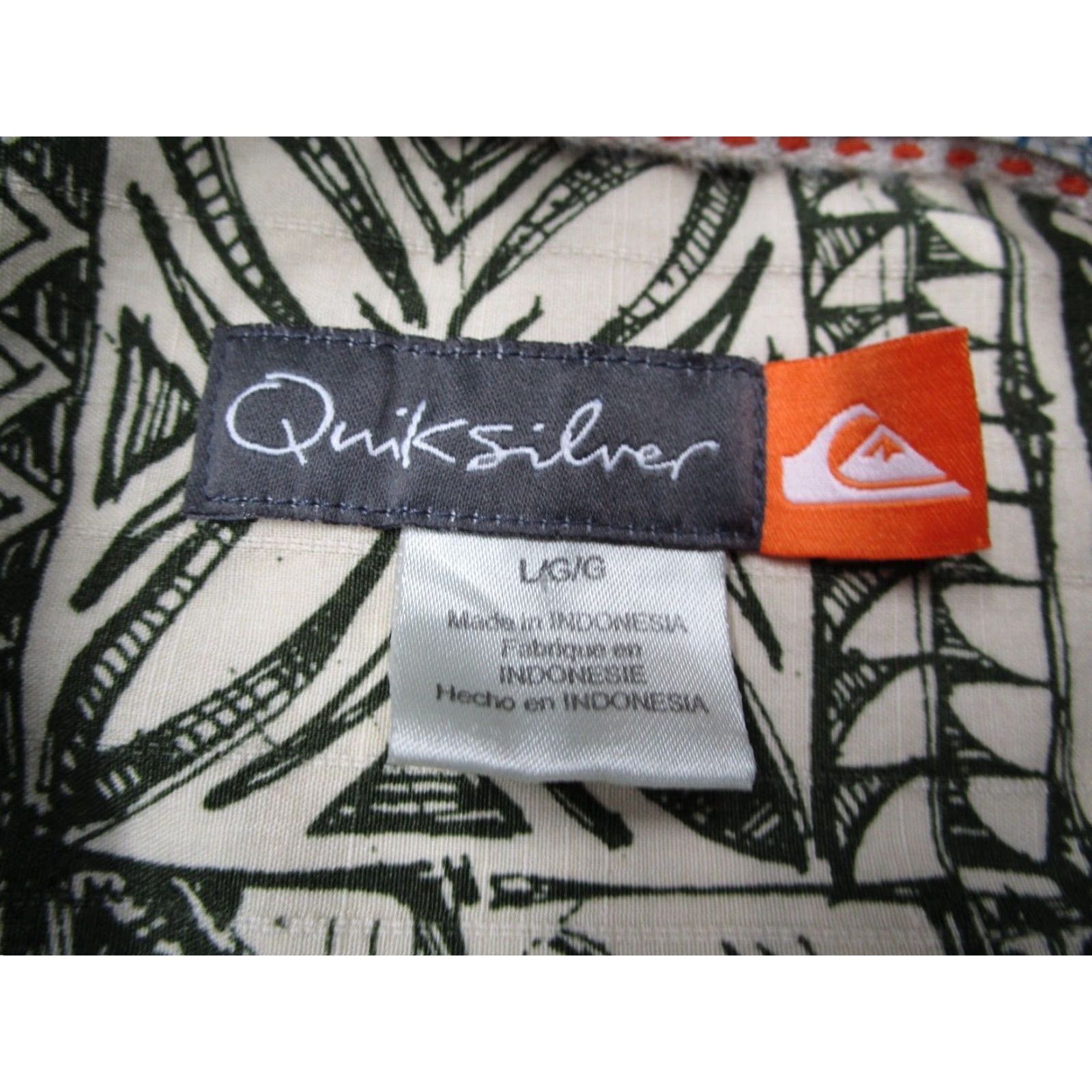 Quiksilver Quiksilver Shirt Mens L Blue Button-Up Hawaiian Sandwhich Isles Tiki Cotton Nautical Geometric Short Sleeve Size US L / EU 52-54 / 3 - 3 Thumbnail