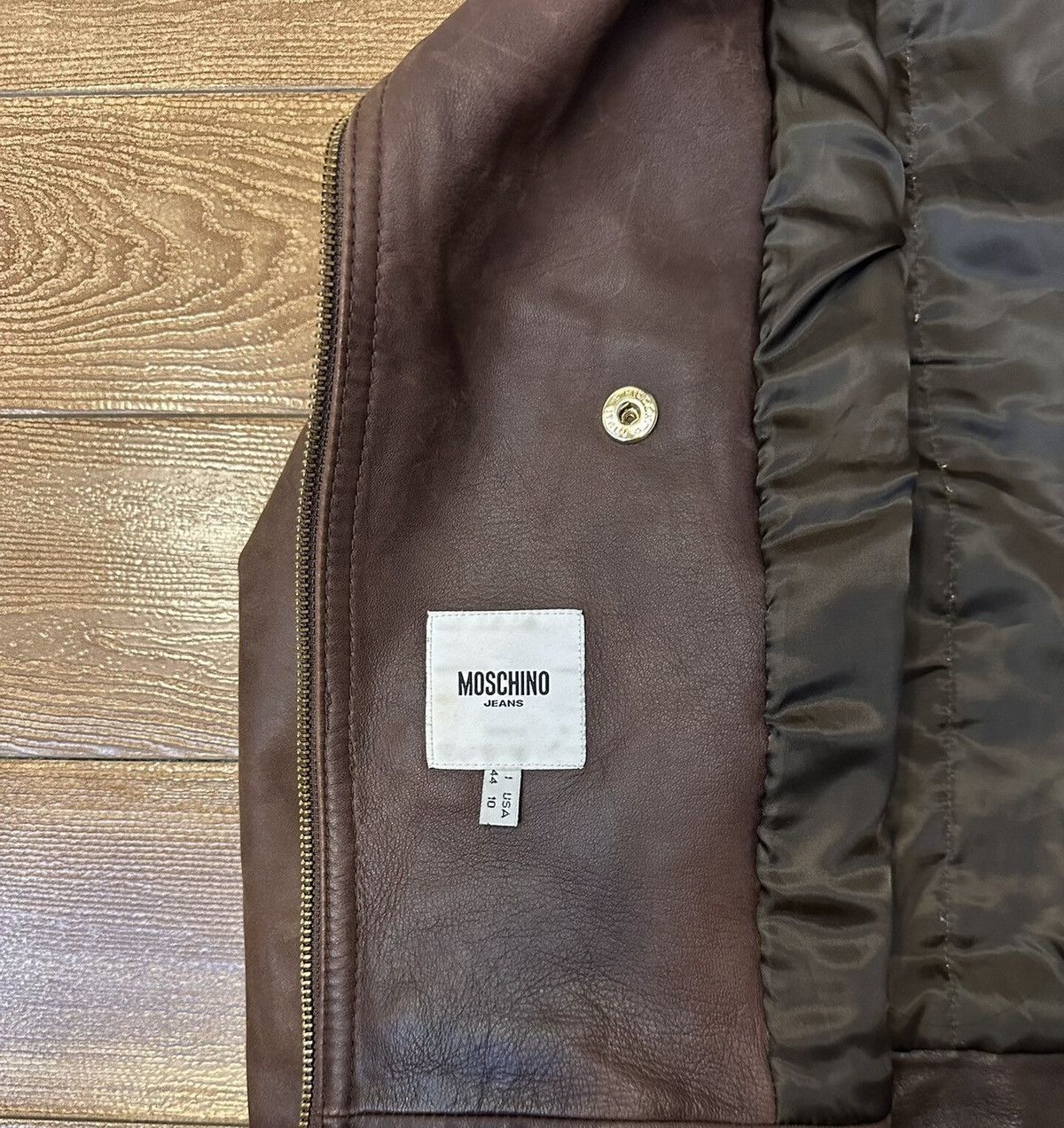 Moschino Moschino Distressed Fur Shearling-Collar Leather Jacket Size US S / EU 44-46 / 1 - 9 Thumbnail