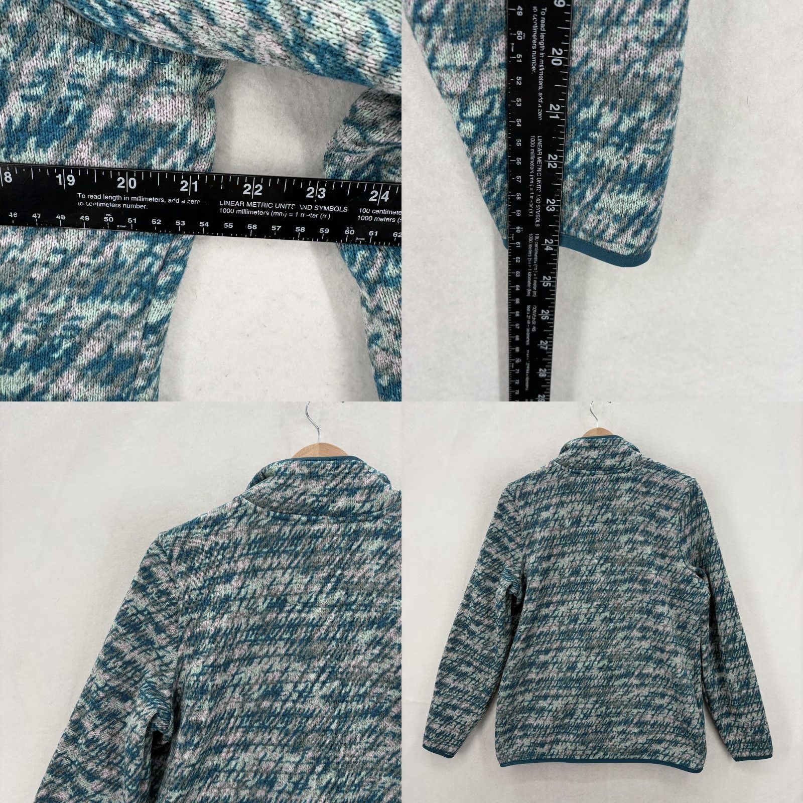 Vintage L.L.Bean Sweater Fleece Pullover Womens Medium Blue Print Snap Up Outdoors Trail Size M / US 6-8 / IT 42-44 - 8 Thumbnail