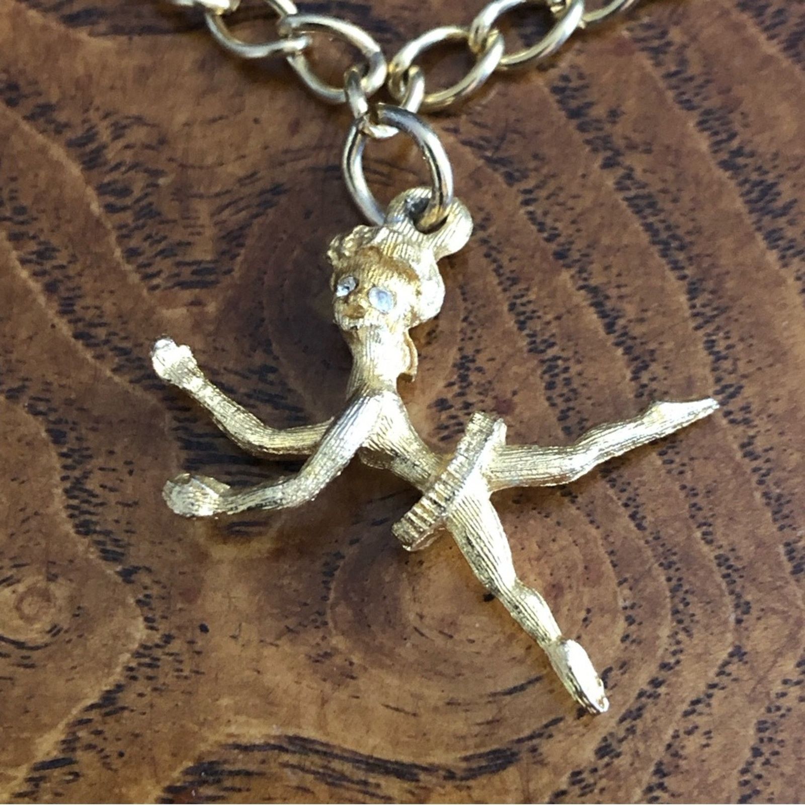 Vintage Vintage dancing ballerina rhinestone girls charm bracelet Size ONE SIZE - 1 Thumbnail
