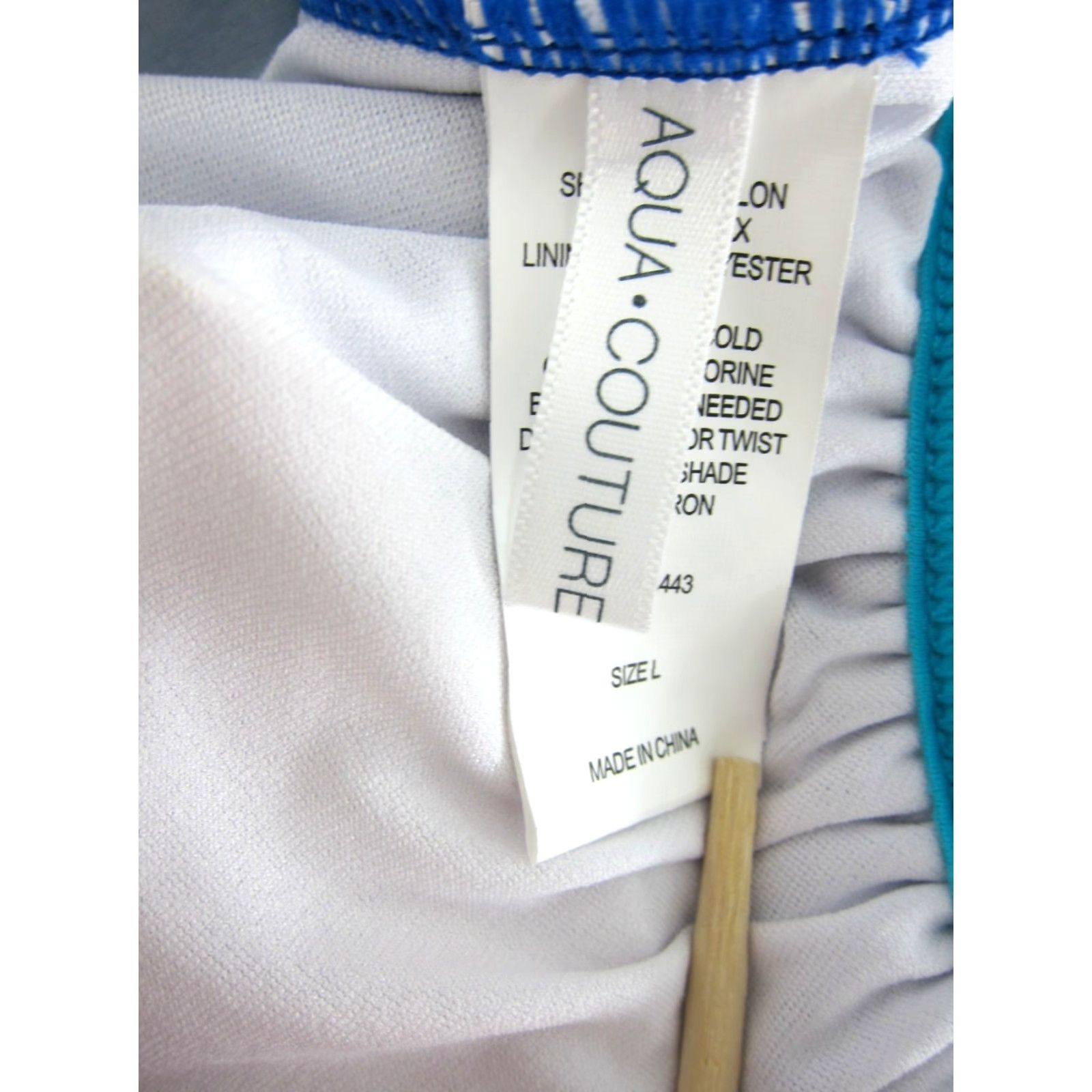 AQUA Aqua Couture Teal Blue One Shoulder Open Stomach One Piece Swimsuit L NWT Women Beach Reg Large Blue Pattern Solid Spaghetti Size ONE SIZE - 4 Thumbnail