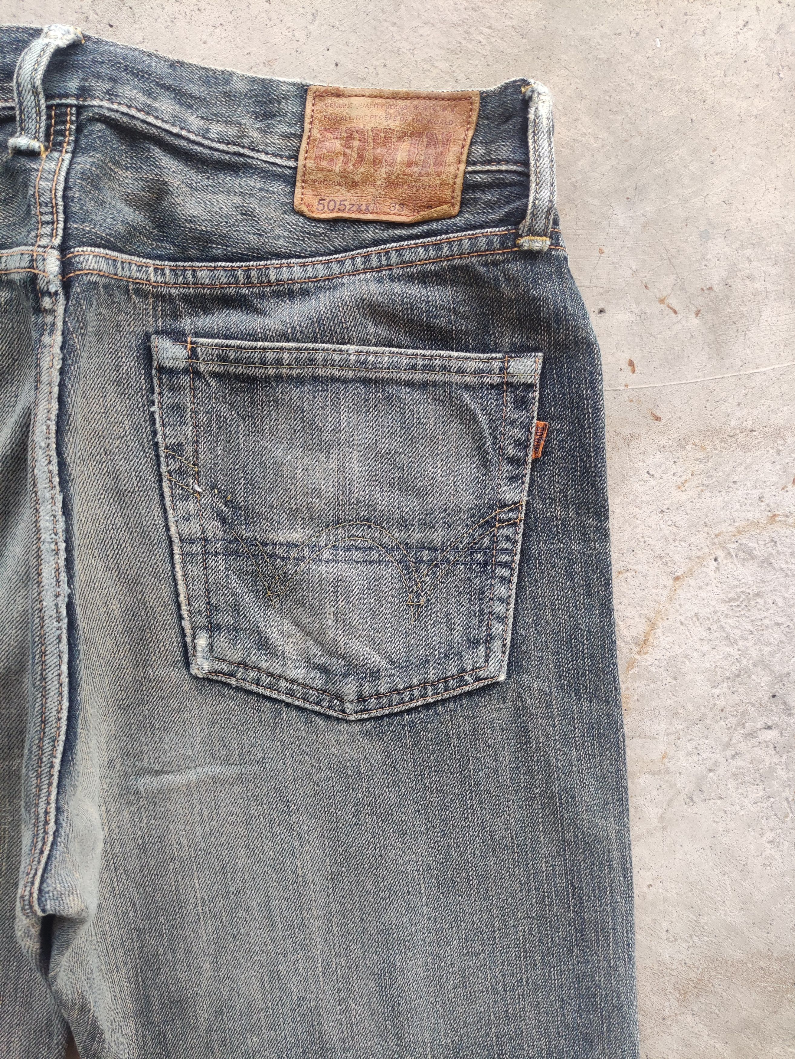 Edwin Vintage Edwin 505 Jean Rusty Jean Distressed Faded Denim Size US 35 - 12 Thumbnail