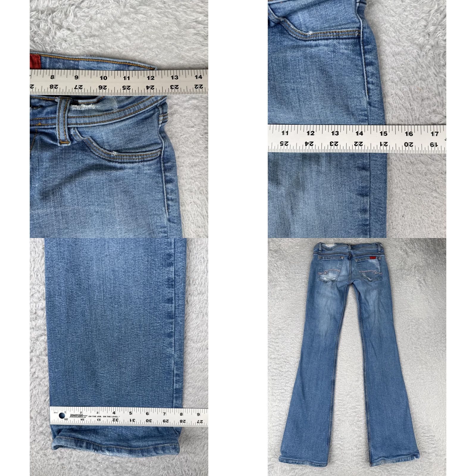 Vintage Gatopardo Jeans Women 2 24x31 Blue Stretch Bootcut Distressed Denim Cotton Blend Size 26" / US 2 / IT 38 - 9 Thumbnail