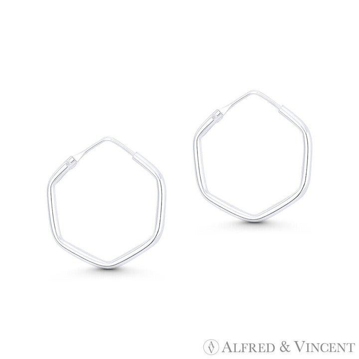 Other 6-Sided Hexagon Tube Lightweight Hollow Hoop Earrings Size ONE SIZE - 1 Preview