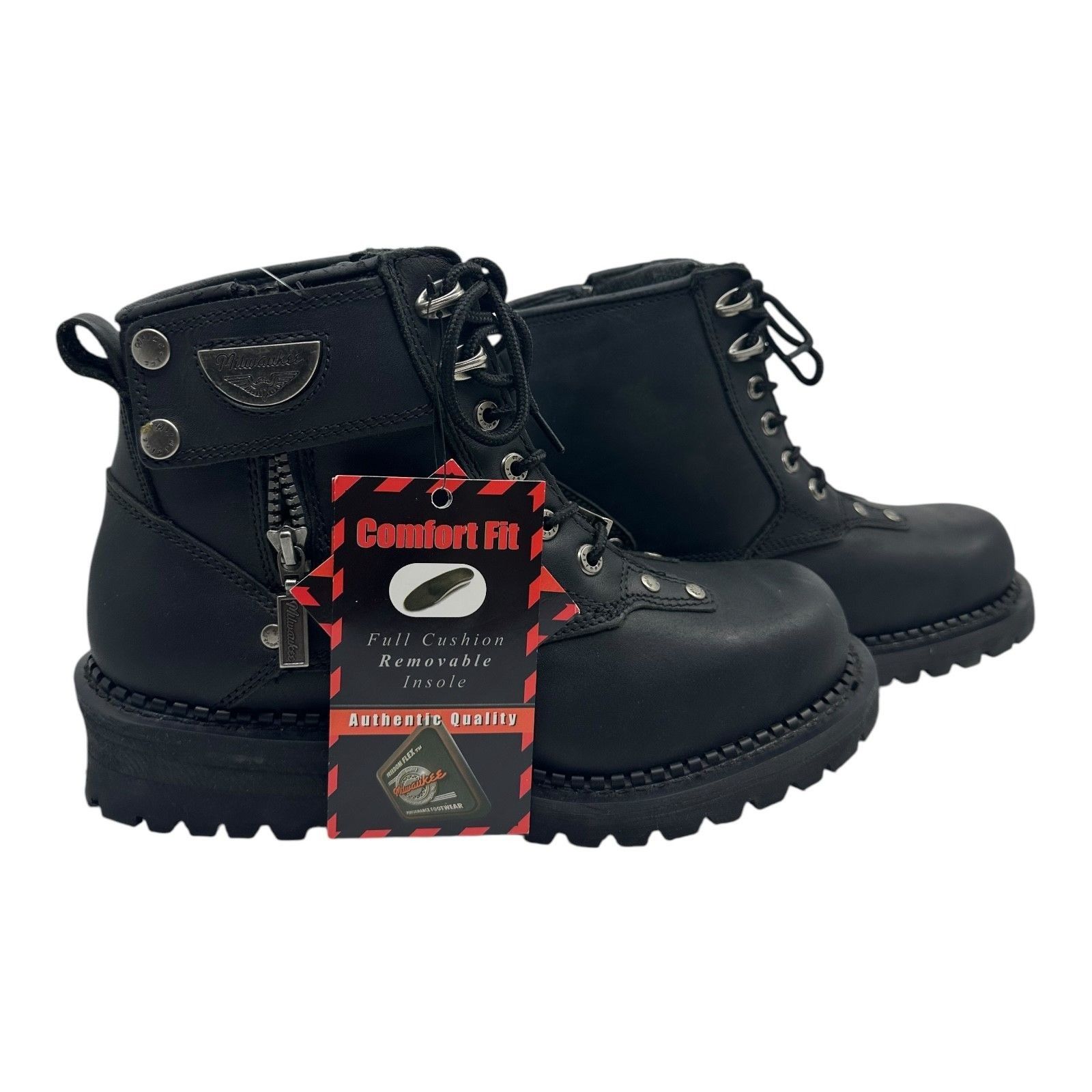 Other Milwaukee Leather Black Motorcycle Boots Mens Size 9D USA St Size US 9 / EU 42 - 2 Thumbnail