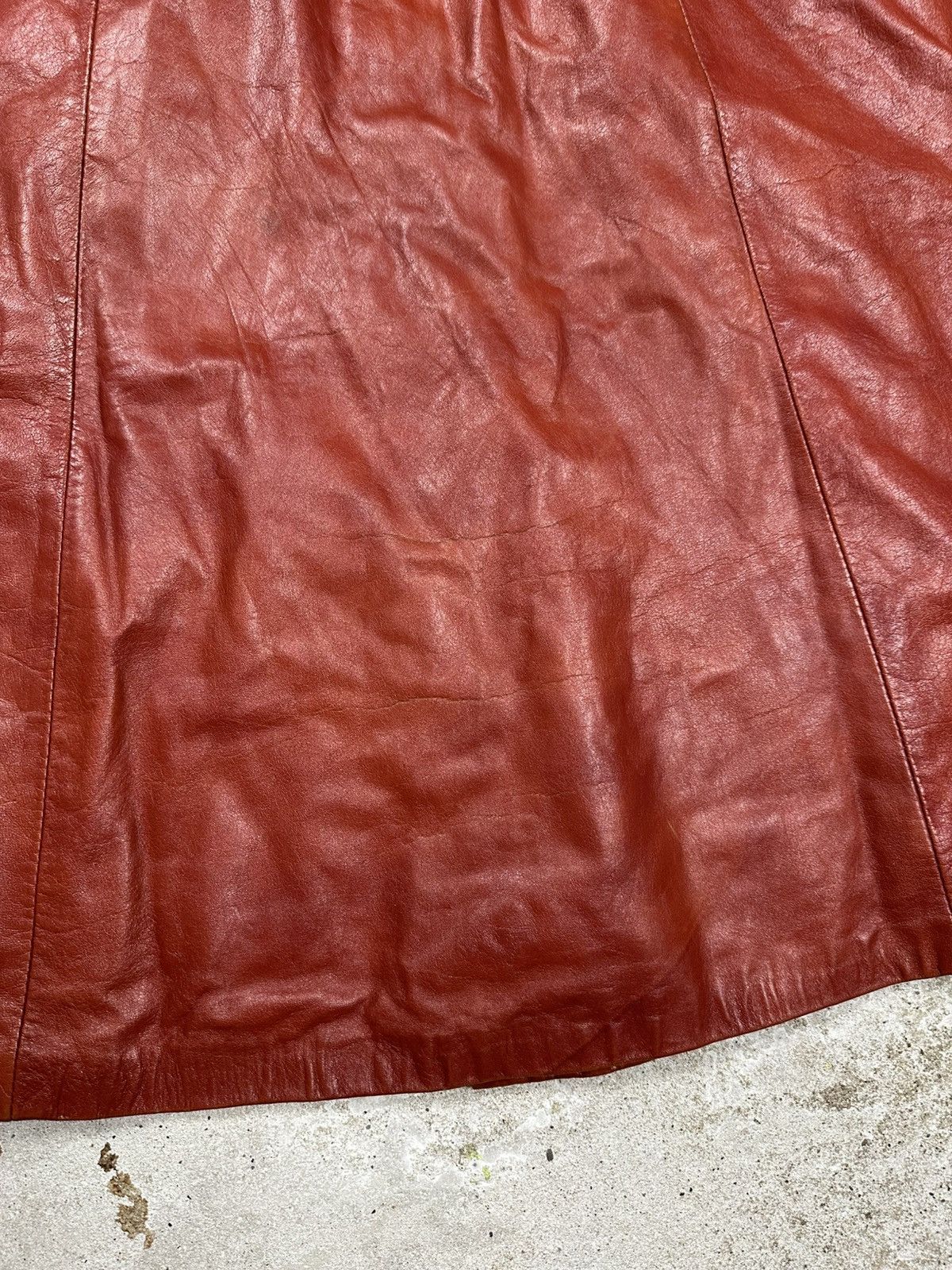 Vintage Vintage 90s Genuine Leather Fur Collar Long Coat Size L / US 10 / IT 46 - 13 Thumbnail