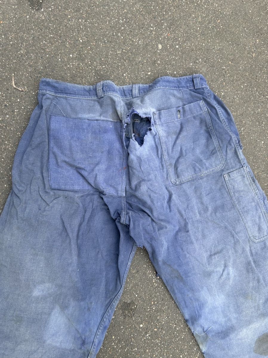Other Blue work pants, old Distress patch Size US 33 - 10 Thumbnail