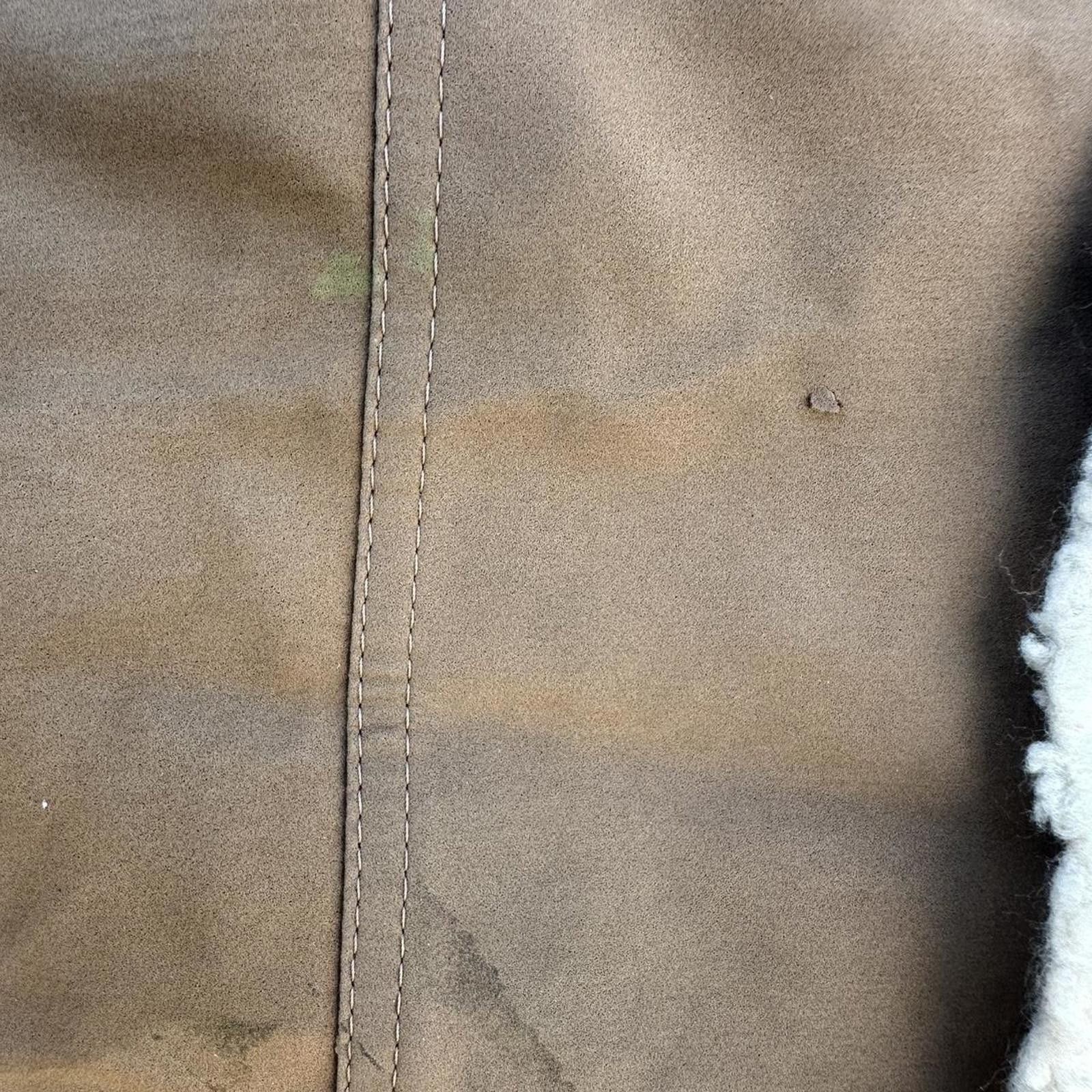Sears Brown leather vest with fur trim #leatherjacket Size US XL / EU 56 / 4 - 5 Thumbnail