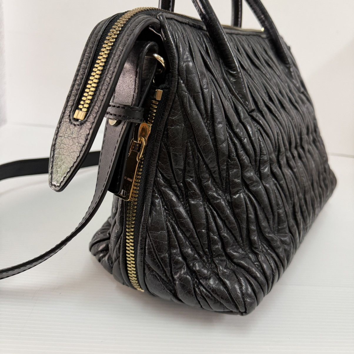 Miu Miu Miu Miu Matelasse Black Leather Two Way Bag Size ONE SIZE - 3 Thumbnail