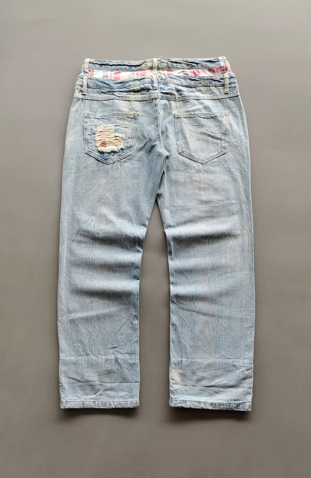 Japanese Brand Unbrand Double Waist Distressed Patches Jeans Size US 36 / EU 52 - 6 Thumbnail