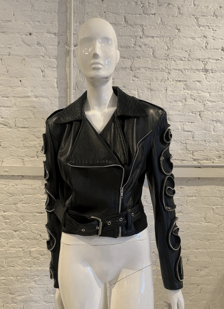 Vintage 1980s/90s Helen Storey Leather Biker Zip Jacket