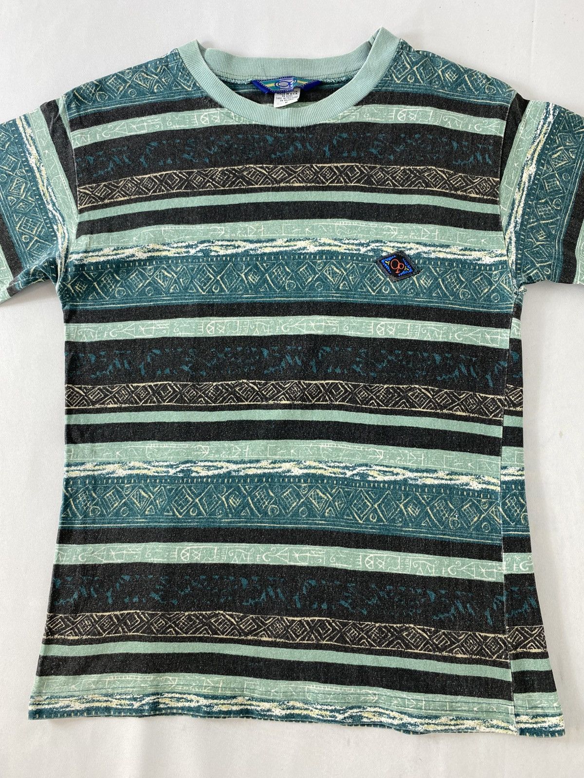Ocean Pacific 90s Ocean Pasific OP Surf Striped Geometric All Printed Tee Size US S / EU 44-46 / 1 - 2 Thumbnail