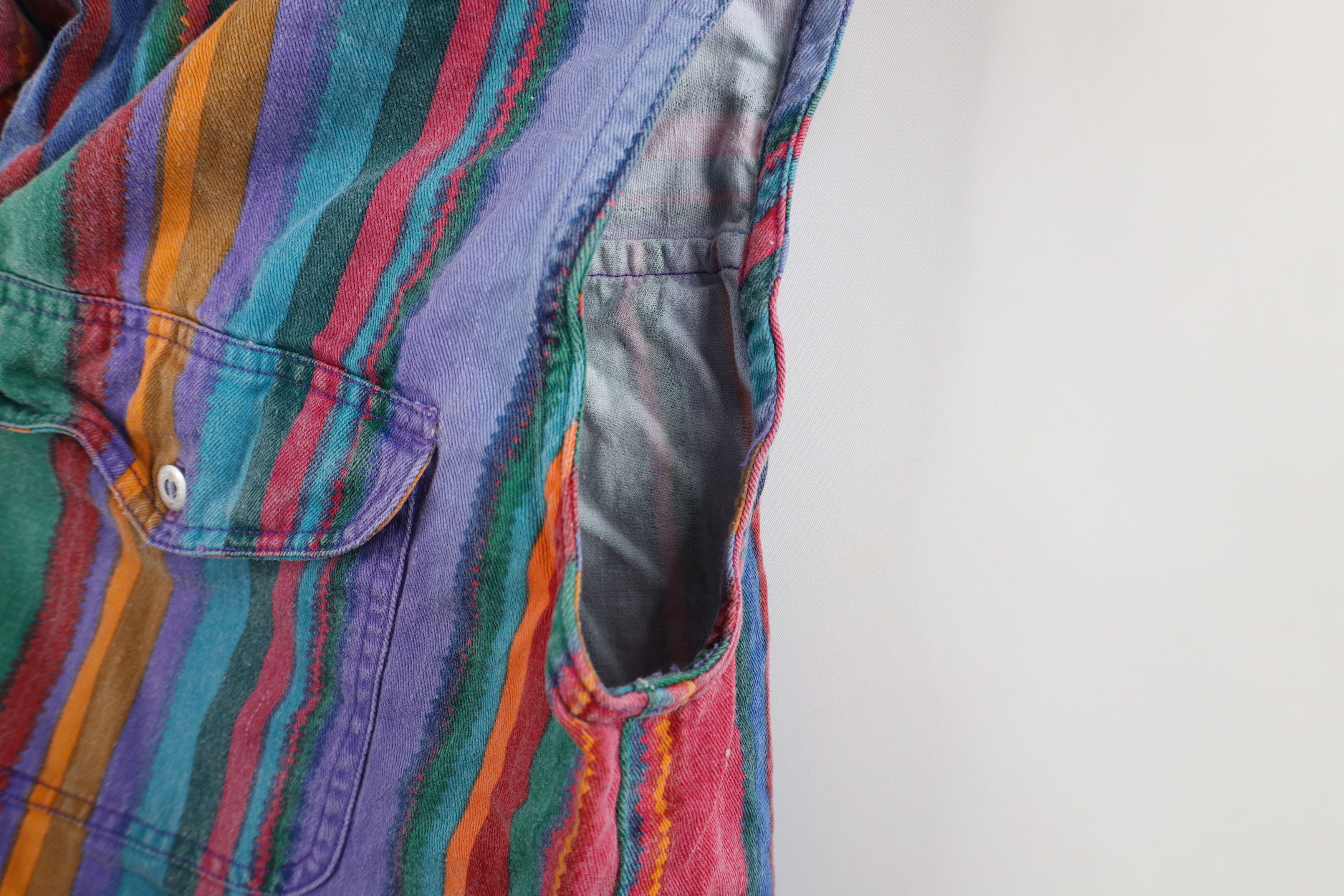 Vintage Vintage 90s Streetwear Striped Sleeveless Button Shirt Size S / US 4 / IT 40 - 6 Thumbnail