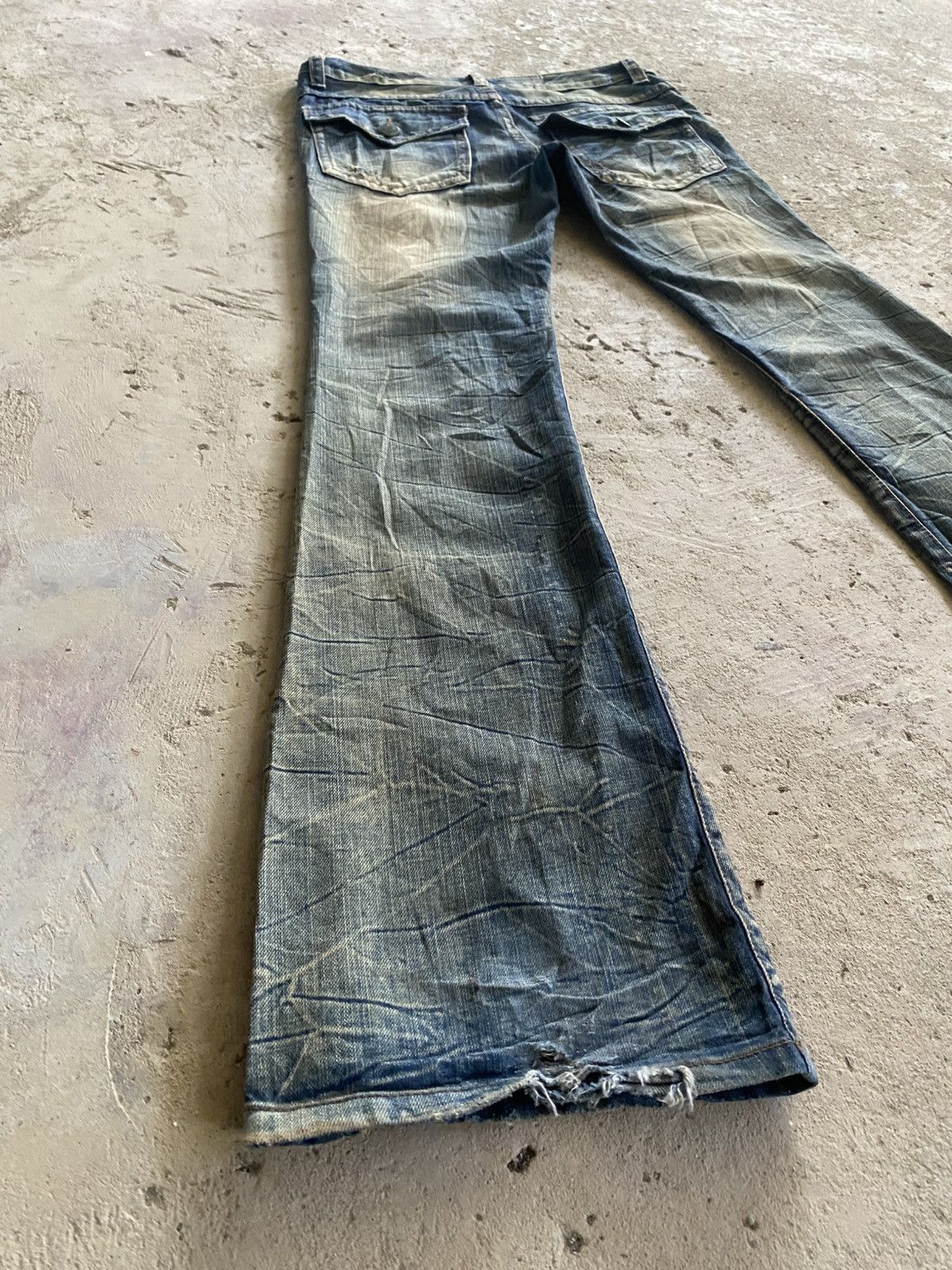 Tornado Mart Agate Label Rusty Whiskers Flare Denim Size US 31 - 7 Thumbnail