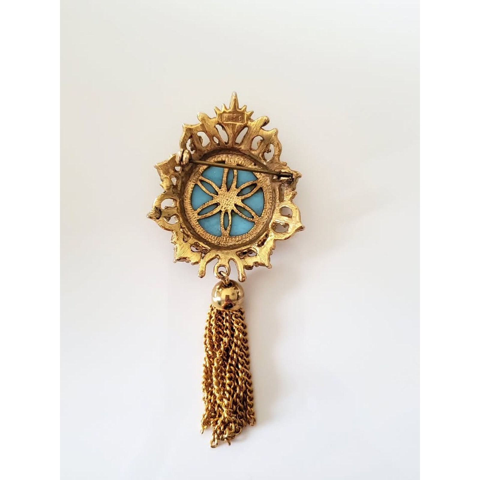 Other Vintage Sphinx Turquoise Filigree Brooch Size ONE SIZE - 4 Thumbnail
