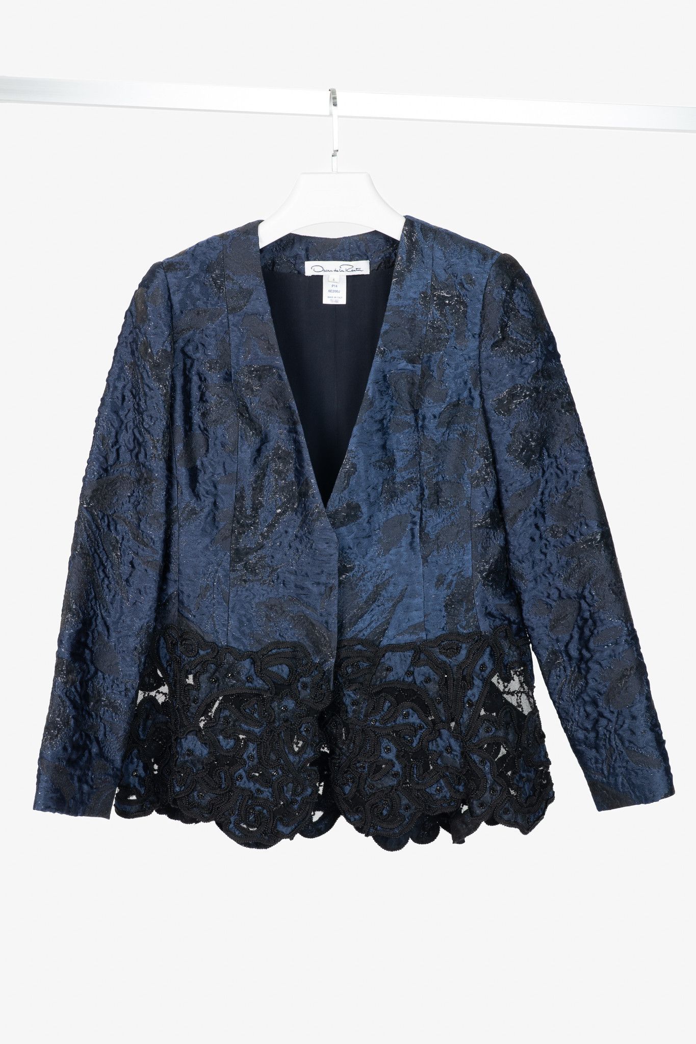 Oscar De La Renta Oscar de la Renta PF14 Jacquard Beaded Soutache Blazer Size M / US 6-8 / IT 42-44 - 1 Thumbnail