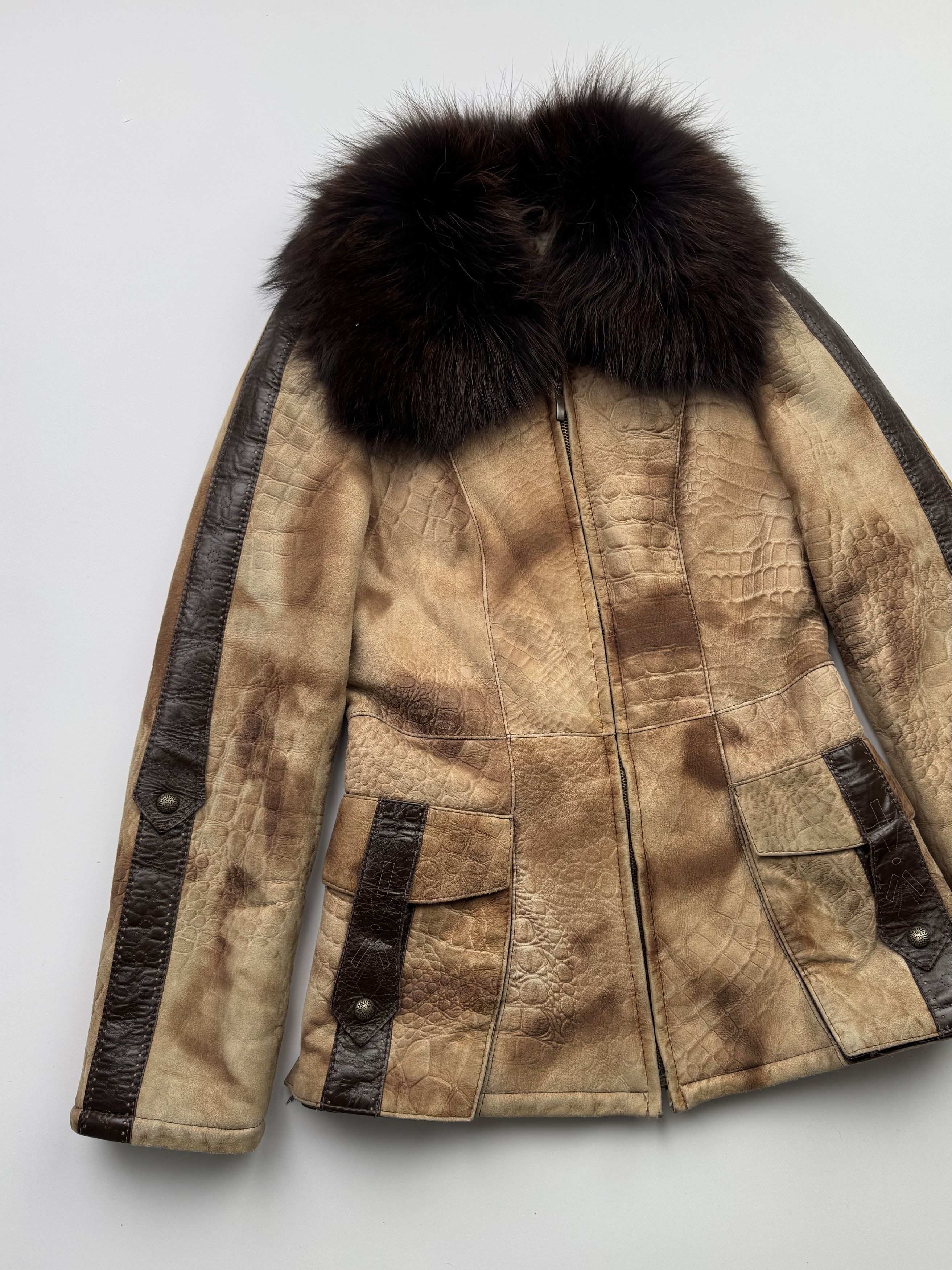Vintage Vintage Faded Sheepskin Jacket With Fur Neck B230(V163)E2 Size XS / US 0-2 / IT 36-38 - 2 Thumbnail
