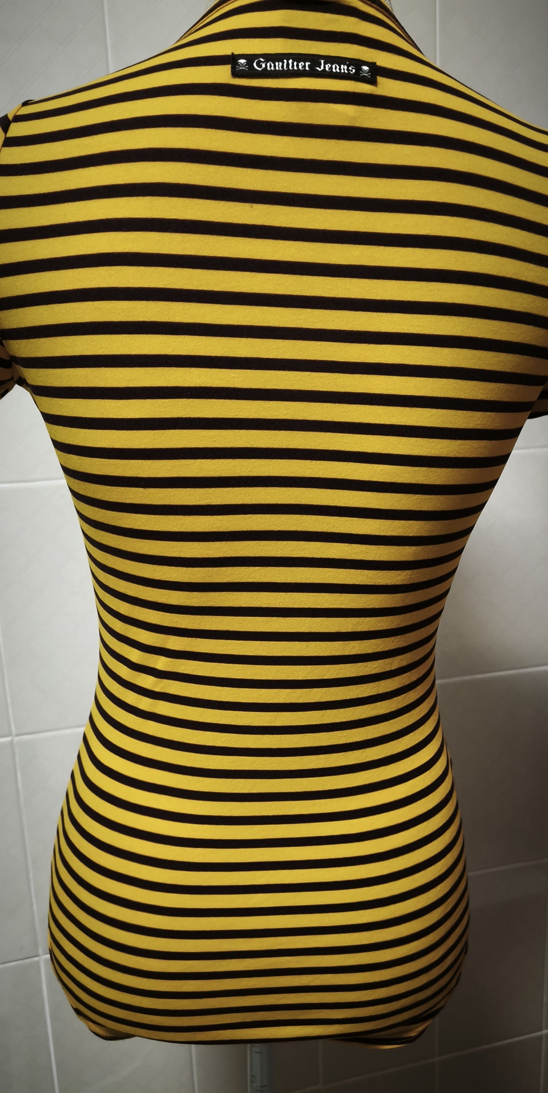 Jean Paul Gaultier Year: 1997 - Yellow and dark Brown stripes top Size S / US 4 / IT 40 - 12 Thumbnail