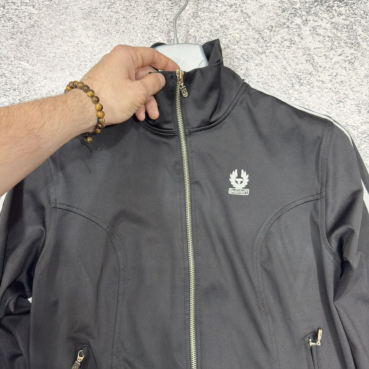 Belstaff × Designer Belstaff Womens Black Taped Track Jacket M size 42 Size M / US 6-8 / IT 42-44 - 4 Thumbnail