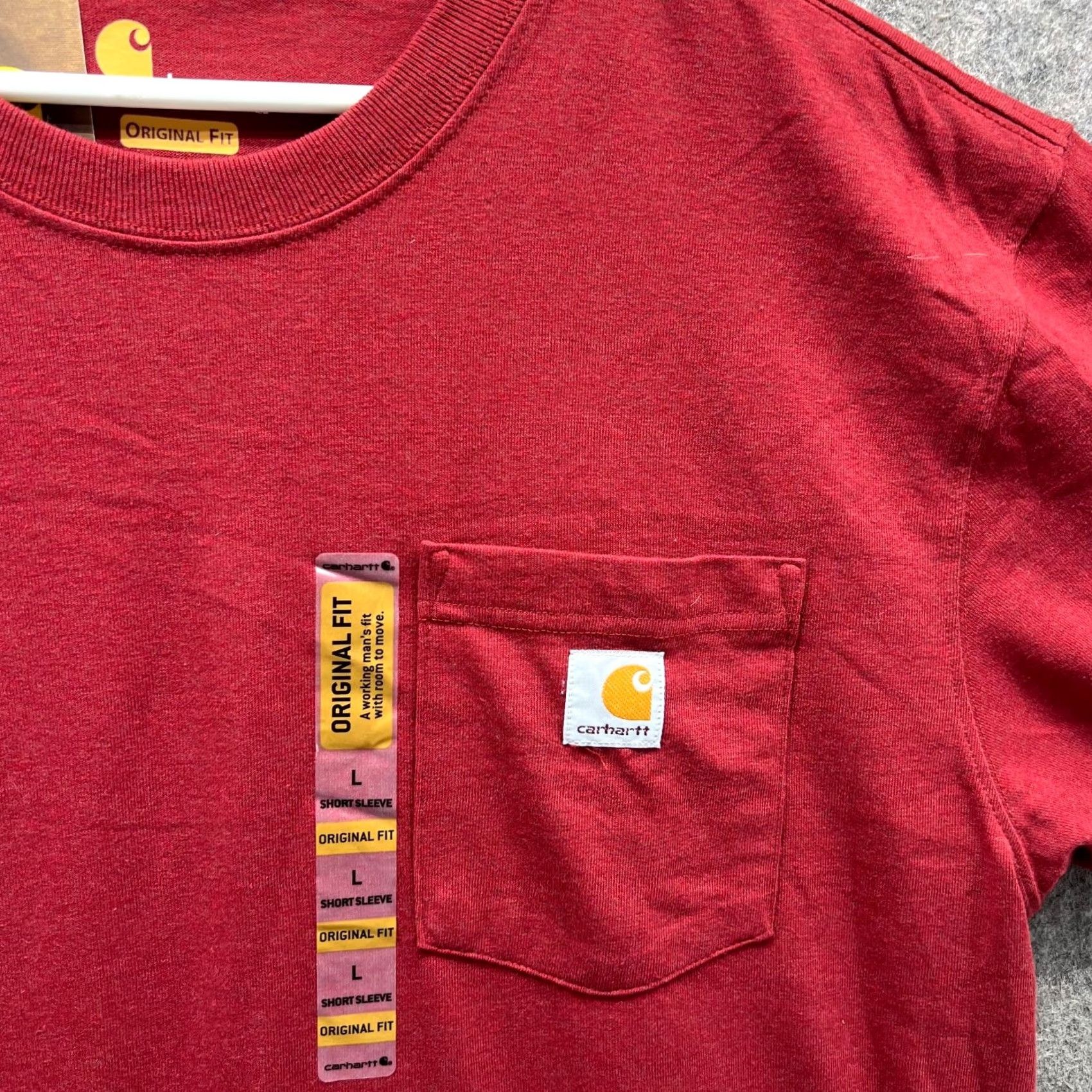 Carhartt Carhartt Shirt Mens Large Red Crewneck Cotton Logo Pocket NEW Regular T-Shirt Men XS? No — Size L, Color Red, Logo, Pocket, All Seasons Size US L / EU 52-54 / 3 - 7 Thumbnail