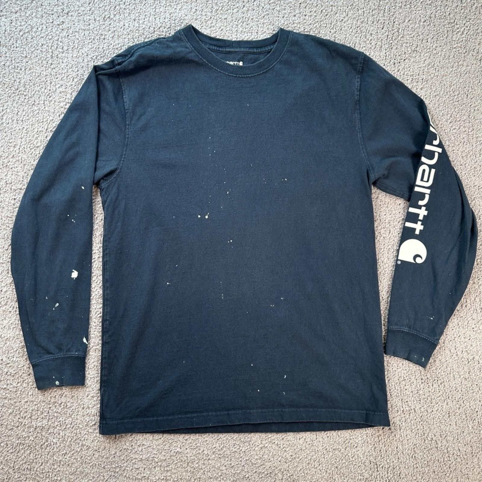 Carhartt Carhartt Loose Fit Long Sleeve T Shirt Men's Medium Navy Size US M / EU 48-50 / 2 - 1 Thumbnail
