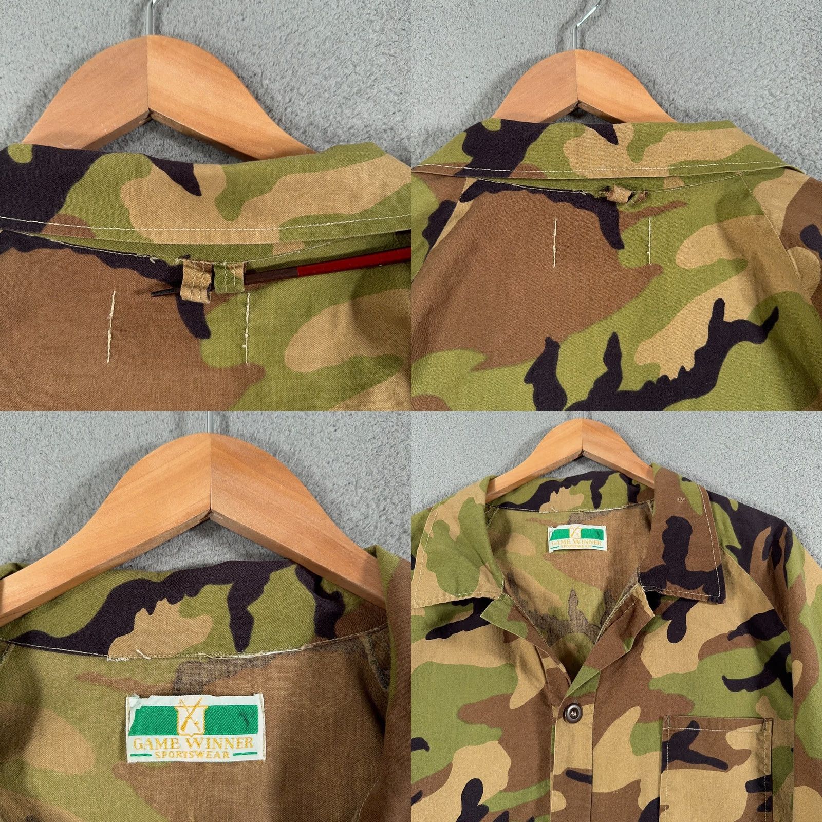 Vintage Vtg 80s Game Winner Woodland Camo Hunting Shirt XL Boxy Fit 3 Pocket Gorpcore Size US XL / EU 56 / 4 - 10 Thumbnail