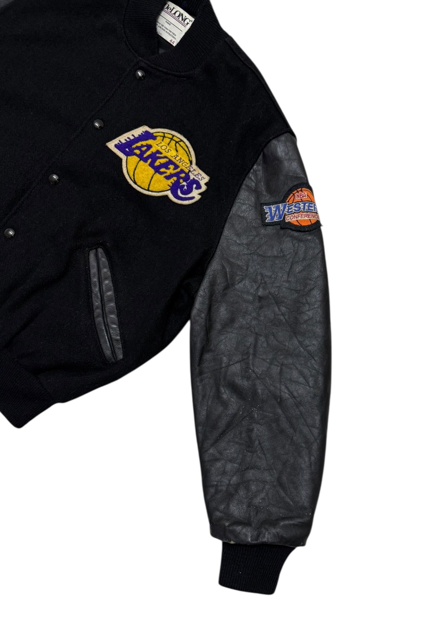 Delong Delong Lakers Big Logo Leather Wool Varsity Jacket Size US L / EU 52-54 / 3 - 9 Thumbnail