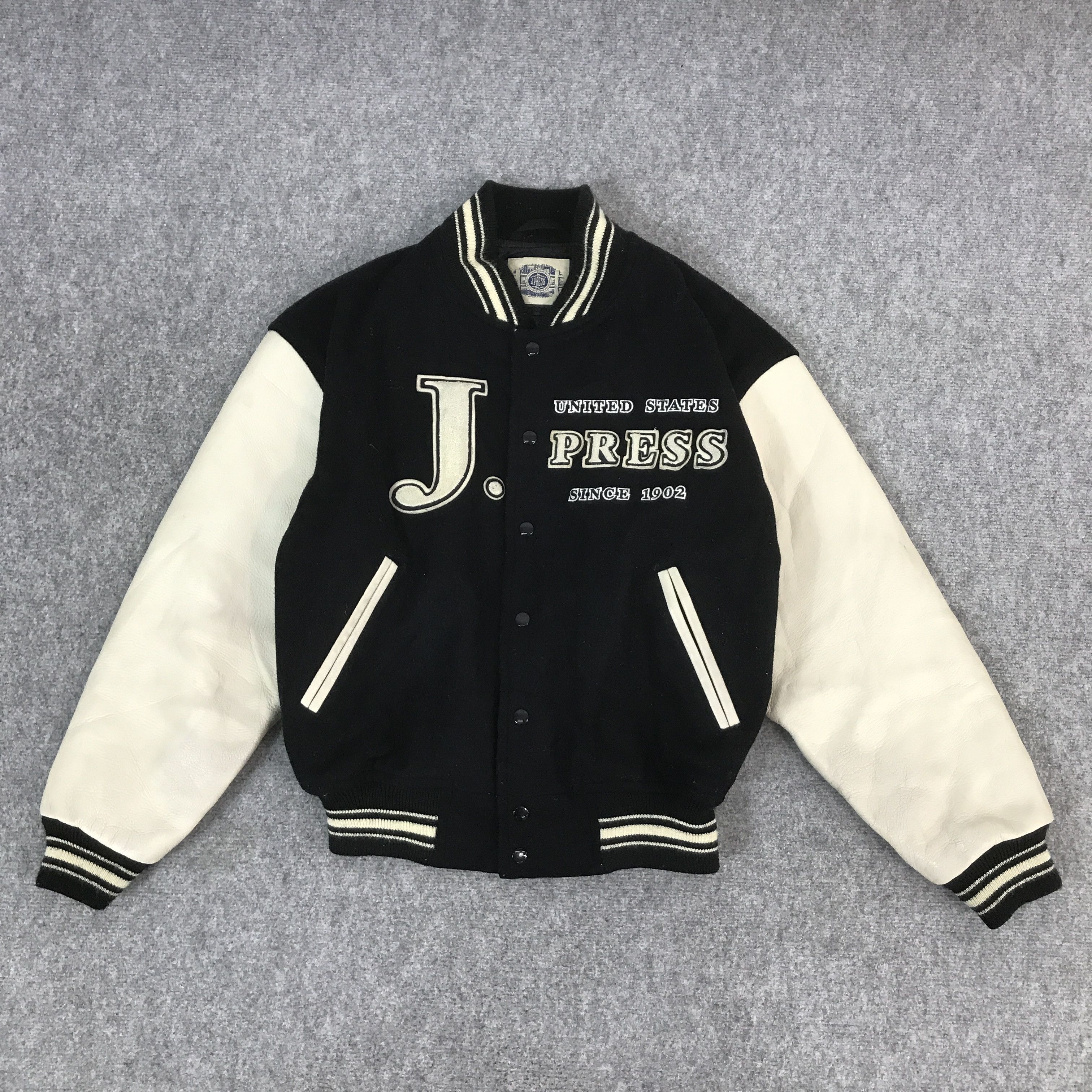 ジャケット・アウター J.Press varsity jacket wool leather J. Press Wool Varsity Jacket (Size M) – VintageFolk