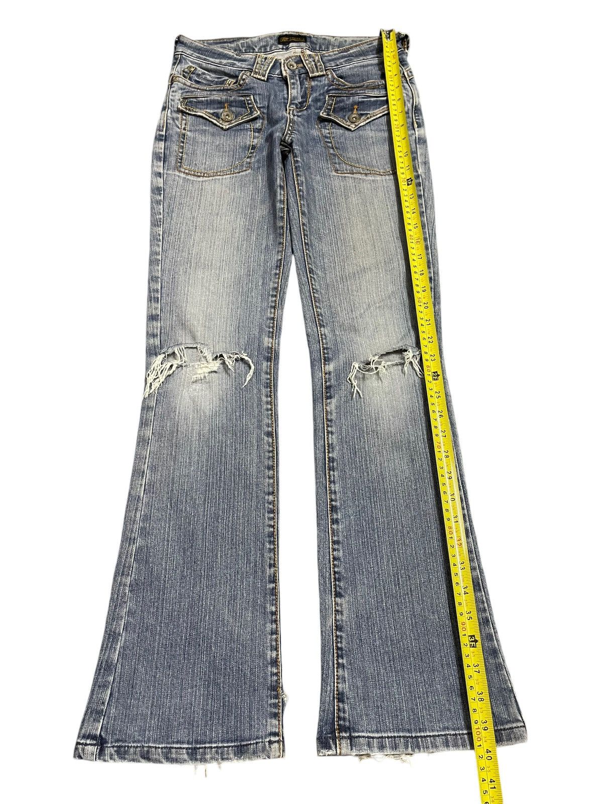 If Six Was Nine Vintage Japanese Brand Bleached Distressed Flare Jeans Size 28" / US 6 / IT 42 - 12 Thumbnail