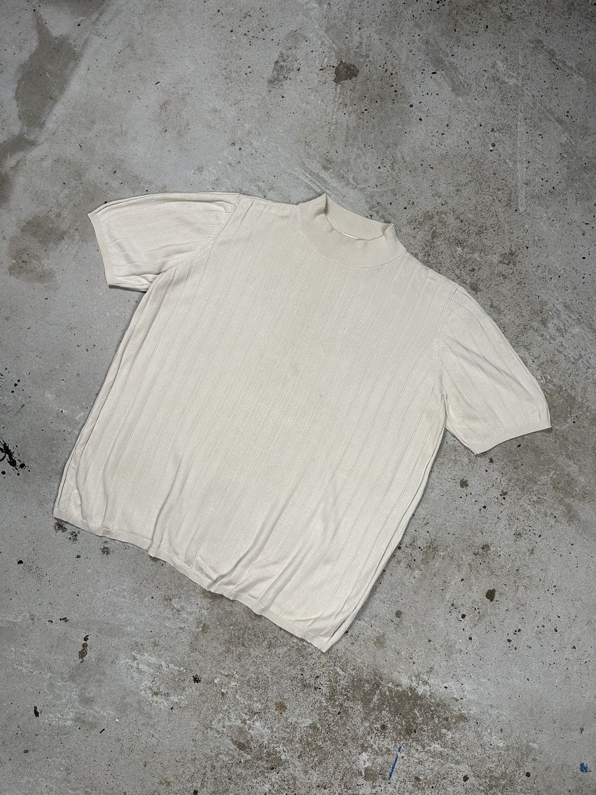 Japanese Brand × Vintage Vintage 90s Old Money Style Short Sleeve Silk Wool Sweater Size US L / EU 52-54 / 3 - 9 Thumbnail