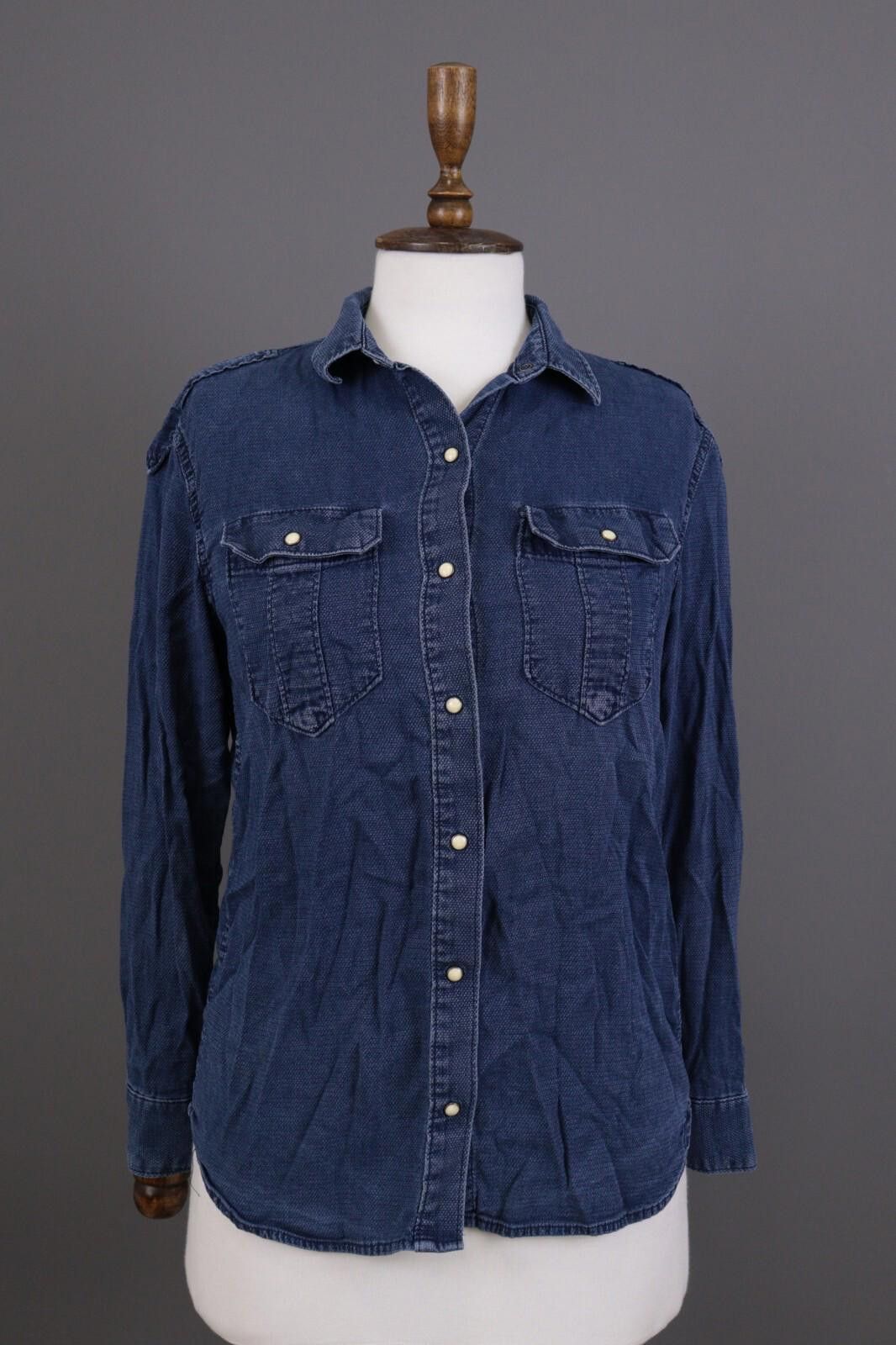 Allsaints All Saints Blue Denim Button Down Pockets Size EU 34 /US 2 Size S / US 4 / IT 40 - 1 Thumbnail