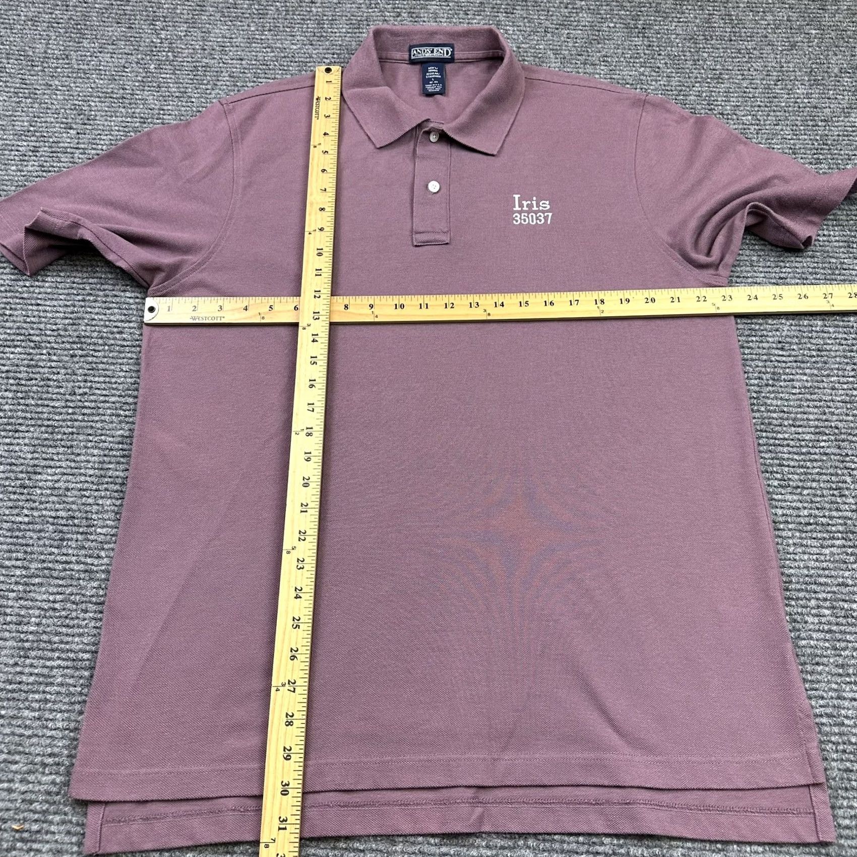 Lands' End VINTAGE Lands' End Polo Shirt Men L Short Sleeve Embroidered Logo Made In USA 90s Golf IRIS Size US L / EU 52-54 / 3 - 4 Thumbnail