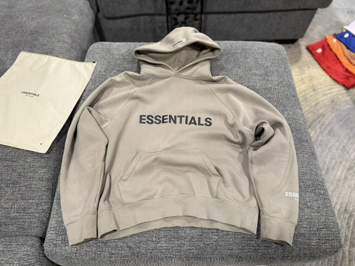 Fear Of God Essentials Hoodie Cement | Grailed 