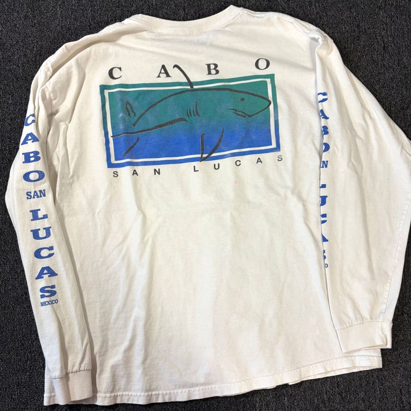 Vintage VINTAGE Y2K Cabo San Lucas Surf Fishing White Longsleeve Graphic Tee Men XL 2XL Black Mens Longsleeve Graphic Tee Size US XXL / EU 58 / 5 - 2 Thumbnail