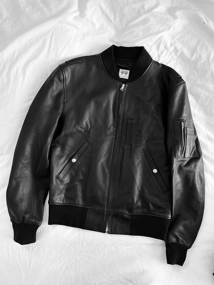 Falcon Garments Leather MA-1 bomber jacket Size US L / EU 52-54 / 3 - 1 Thumbnail