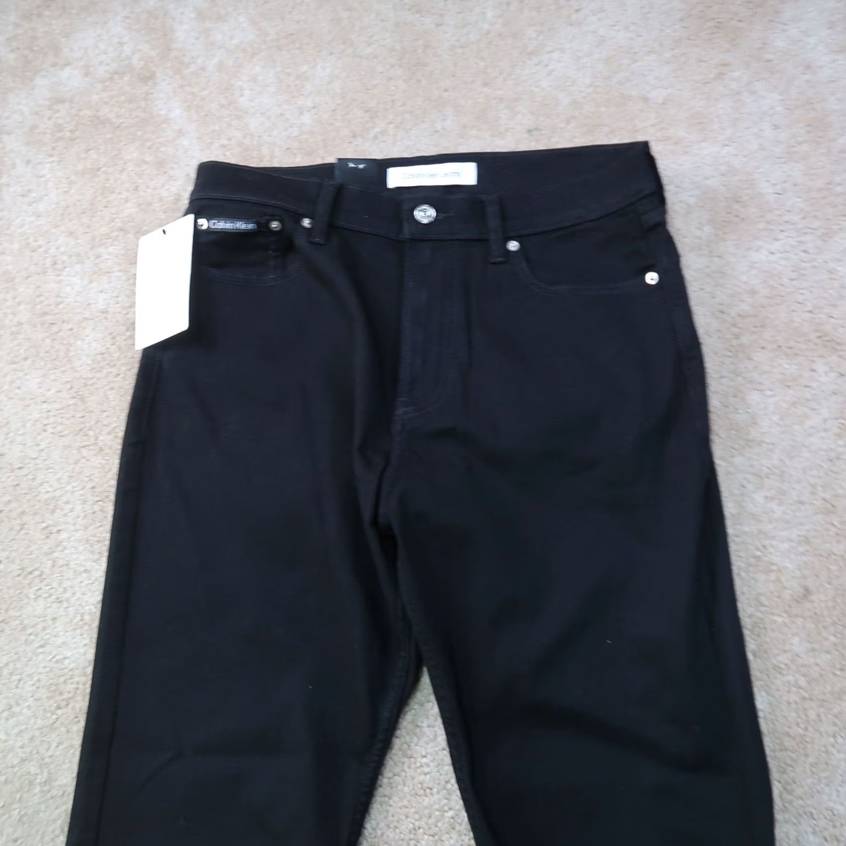 Calvin Klein Calvin Klein Jeans Mens 32x32 Black Denim Stretch Flex Slim Straight 5-Pocket Regular Inseam 32 Size US 32 / EU 48 - 2 Thumbnail