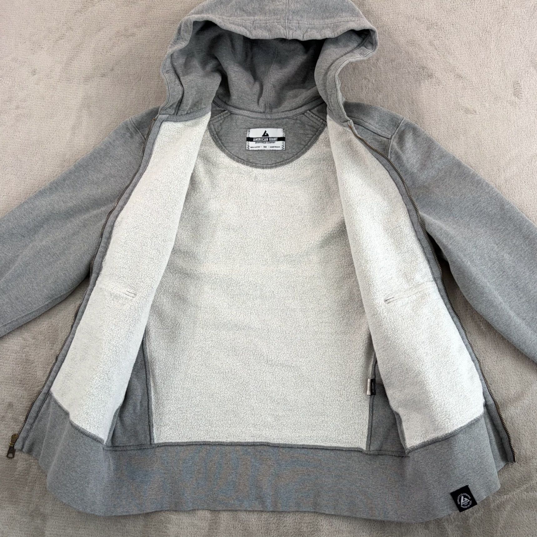 Vintage American Giant Classic Heavyweight Full Zip Hoodie Sweatshirt Gray Men Medium US Size US M / EU 48-50 / 2 - 5 Thumbnail