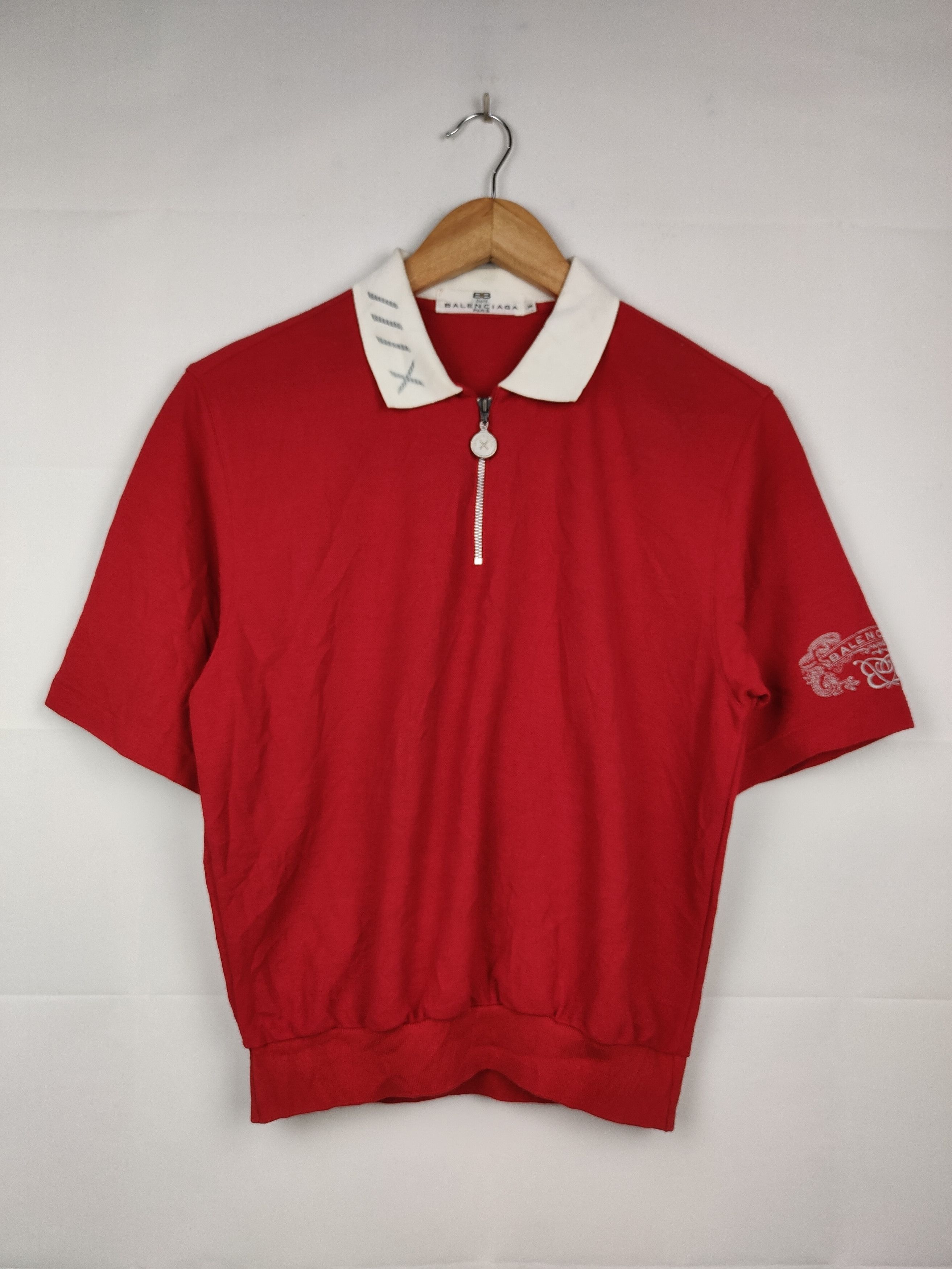 Balenciaga × Vintage Vintage Balenciaga Halfzip Collar Shirt Size S / US 4 / IT 40 - 1 Thumbnail