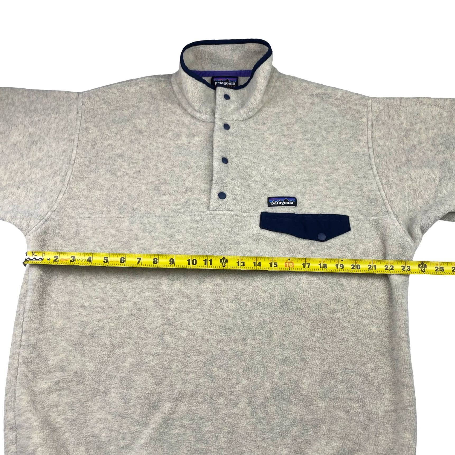 Patagonia VINTAGE Patagonia Synchilla Fleece T-Snap Pullover Jacket Beig e Oatmeal Large Mens Mock Neck Casual Pockets Logo Size US L / EU 52-54 / 3 - 7 Thumbnail