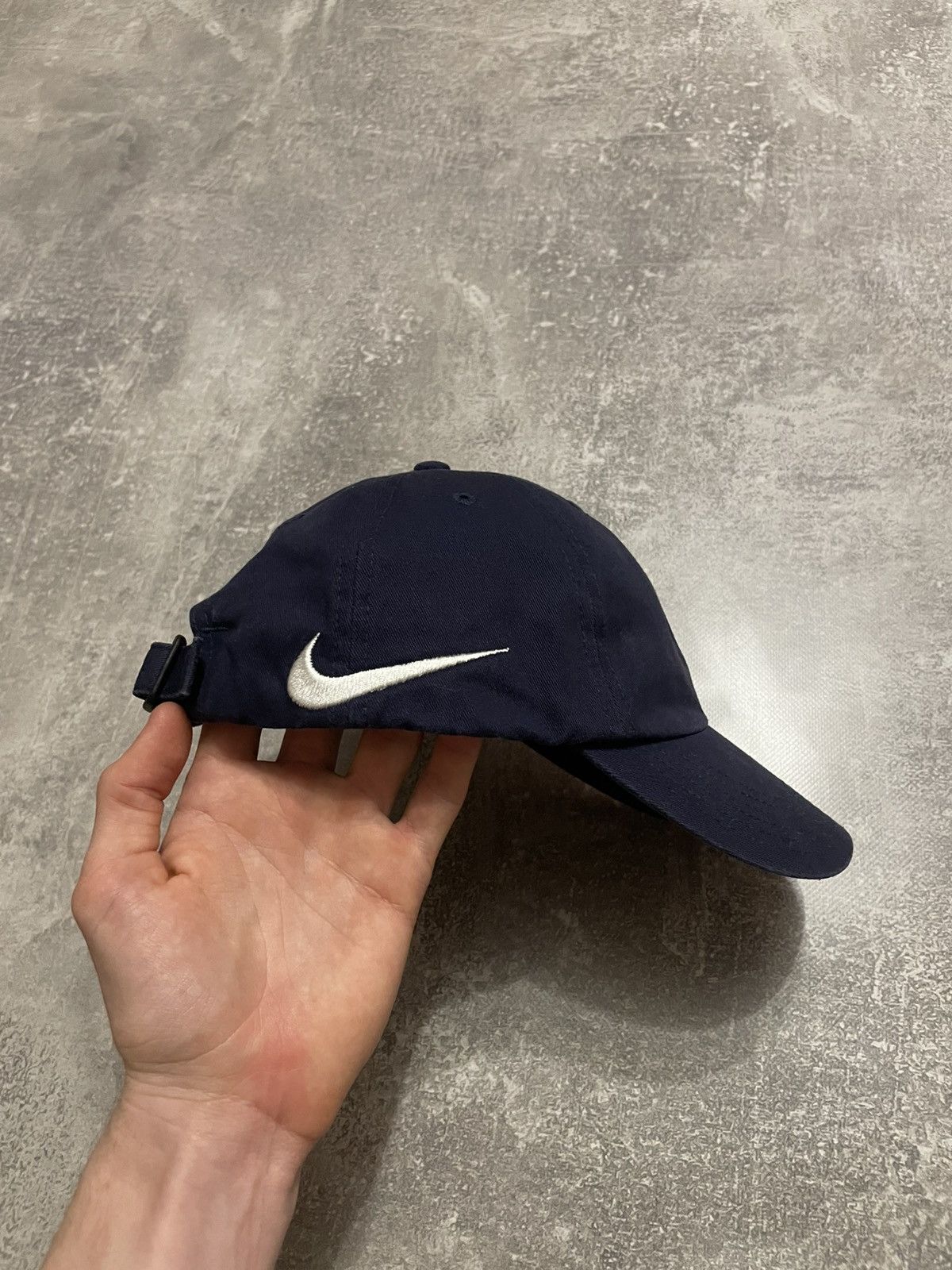 Nike × Vintage Vintage Nike Swoosh Logo Navy Blue Cap Hat Y2K Size ONE SIZE - 1 Thumbnail
