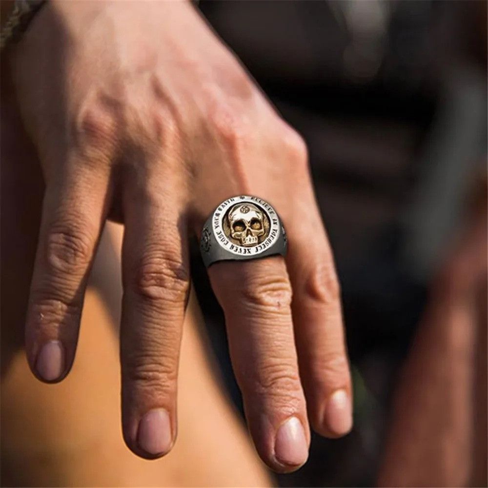 Jewelry × Vintage Skull Hip Hop Ring Size ONE SIZE - 3 Thumbnail