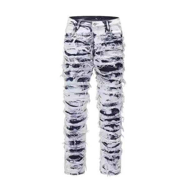 Japanese Brand × Jean Opium Distressed Baggy Stack Jeans Size US 34 / EU 50 - 4 Thumbnail